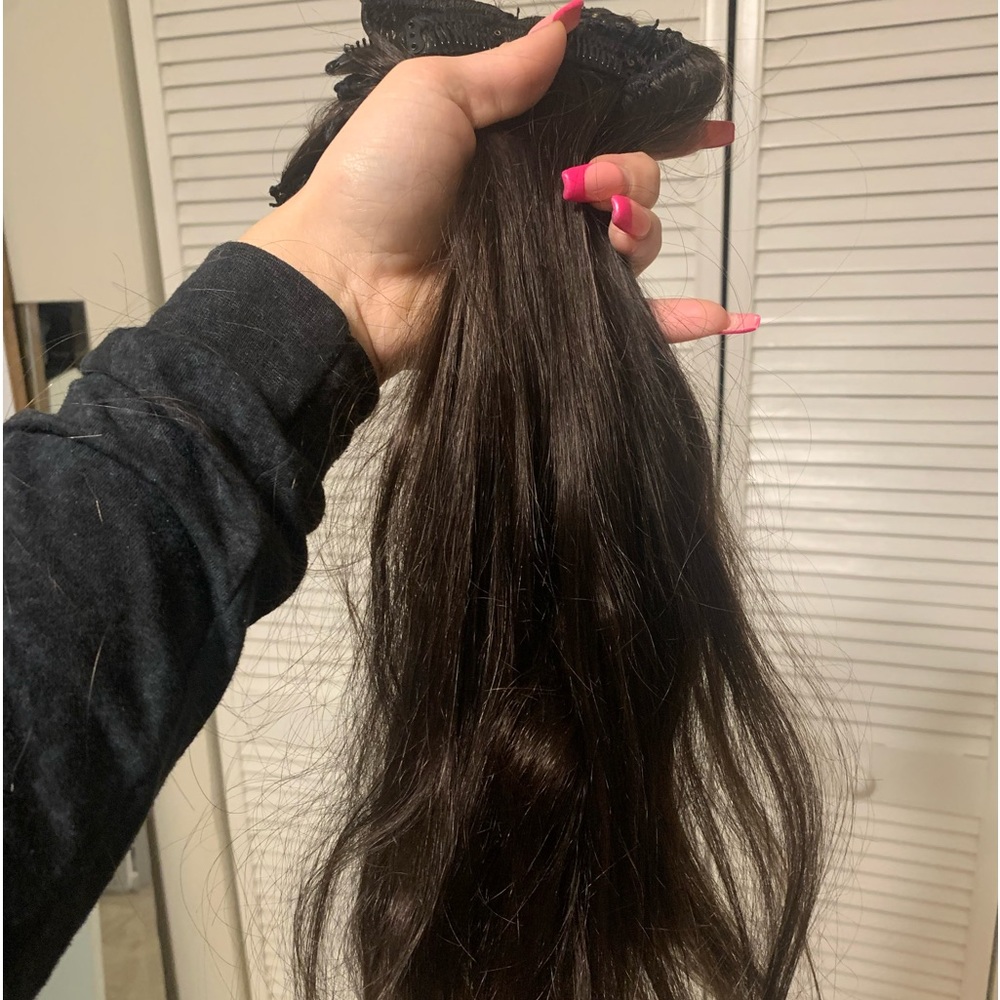 16 inch human hair clip on extensions